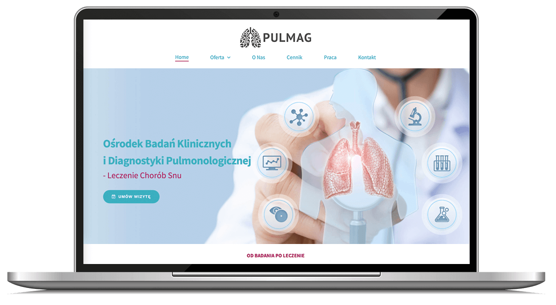 Projekt strony internetowej Pulmag