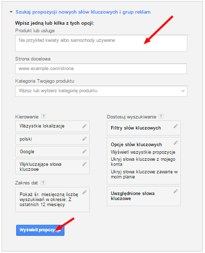 propozycje google planner