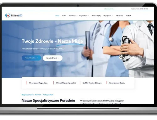 Projekt strony internetowej Primamed
